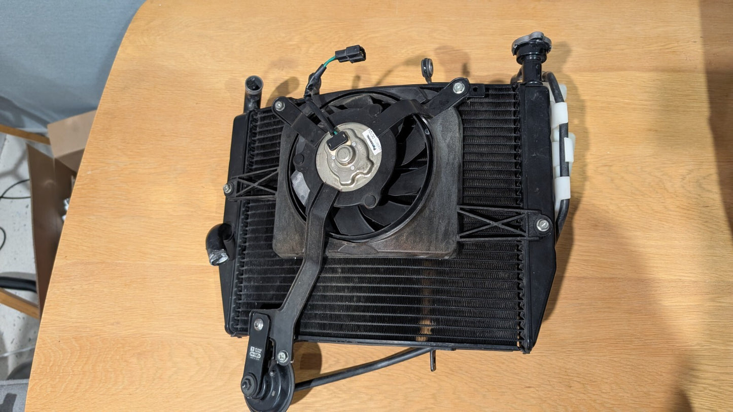 Radiator and Fan to fit 2013 2017 Triumph Daytona 675 675R T2100445 T2100446