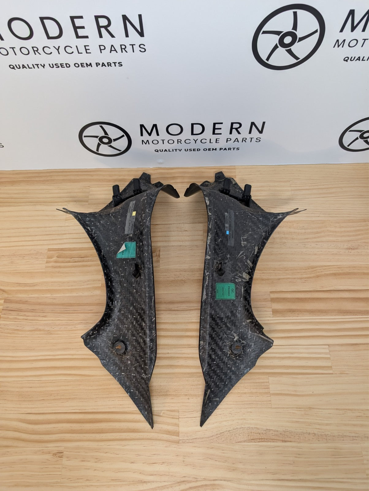 Triumph Daytona 675R 2013-2017 Carbon Dash Infill Panels T2309398 T2309397 OEM