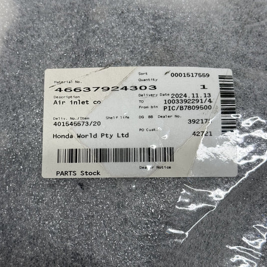 BMW S1000RR 2023-2024 Front Fairing Air Intake OEM 46637924303