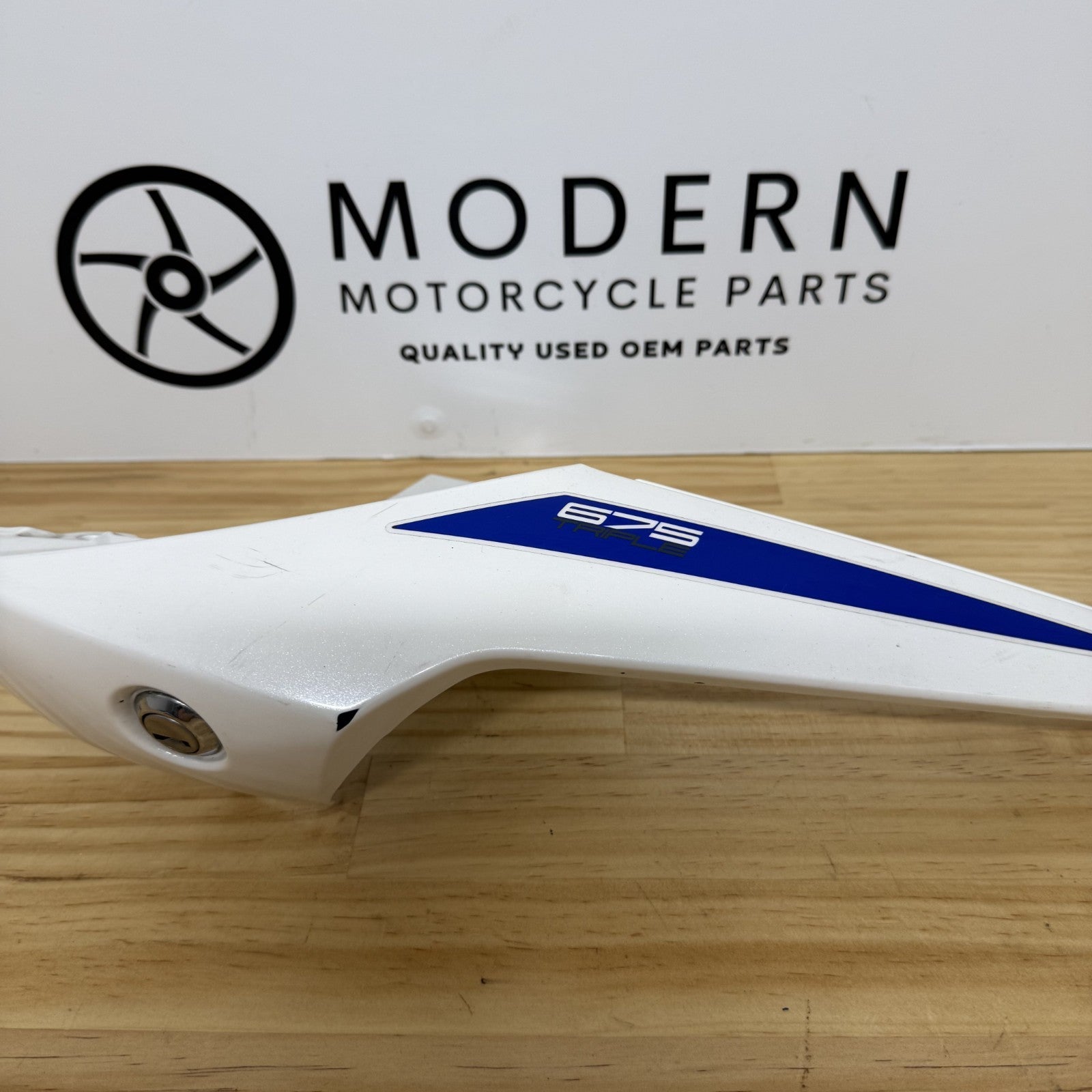 Triumph Daytona 675R 675 2013-2017 Left Tail Fairing White T2309448 OEM