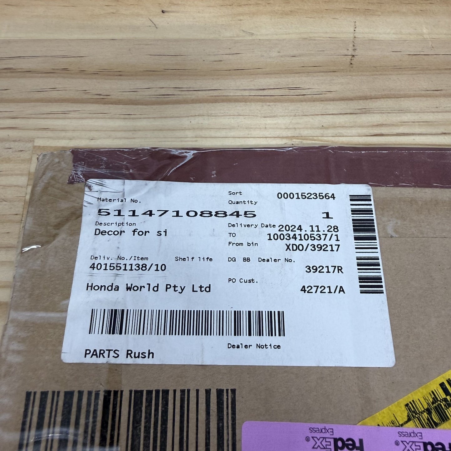 BMW S1000RR 2023-2024 Left Fairing Decal OEM 51147108845 BRAND NEW