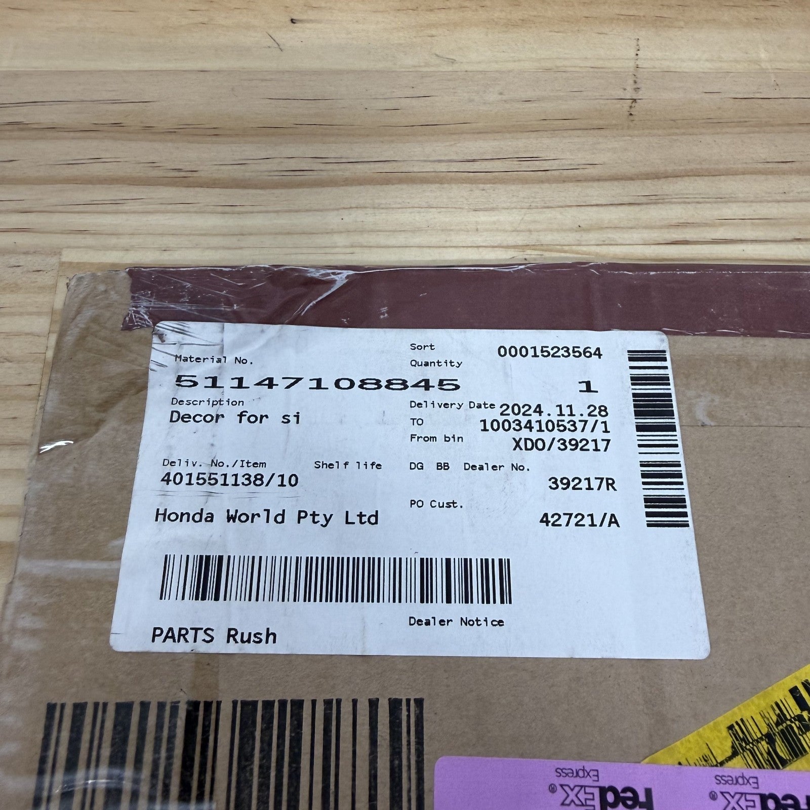 BMW S1000RR 2023-2024 Left Fairing Decal OEM 51147108845 BRAND NEW